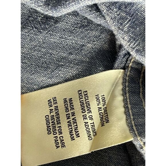 Woolrich Mens Blue Chambray Button Front Shirt Size XL - Picture 3 of 6